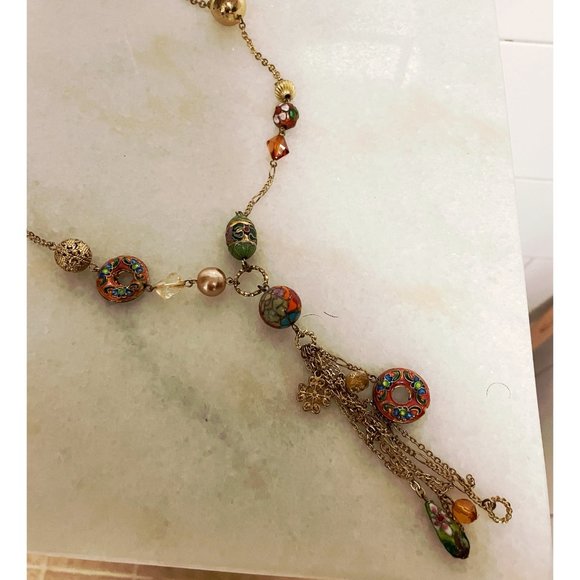 NWOT Long Chain Charm Necklace - Picture 2 of 3